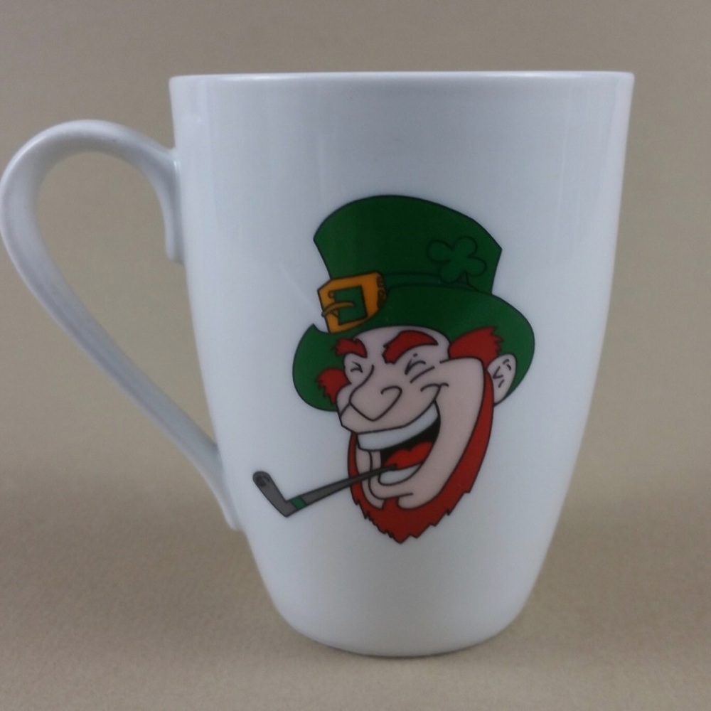 blarney irish coffee mug cup leprechaun shamrock porcelain (set of 4) - Picture 2 of 10